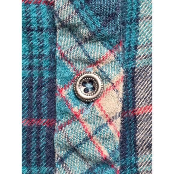 Natural Reflections Blue Plaid Flannel Womens Size XL Soft Lightweight - Picture 8 of 8